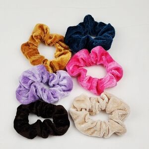 Velvet Scrunchie Hair Ties Bundle Of 6